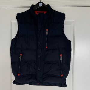 Orvis navy Blue Puffer Vest with orange accents
Essex down puffer vest